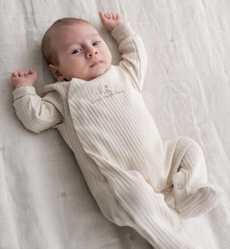 Unisex newborn baby romper suit BEIGE