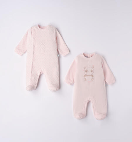 iDO babies' set of unisex chenille sleepsuits from newborn to 18 months ROSA-2512