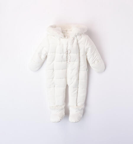 Babies' thermal snowsuit CREAM