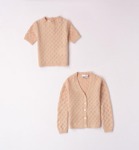 Girls' twinset BEIGE