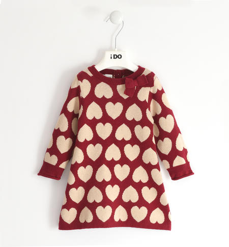 Vestito bambina a cuori - da 9 mesi a 8 anni iDO BORDEAUX-2537