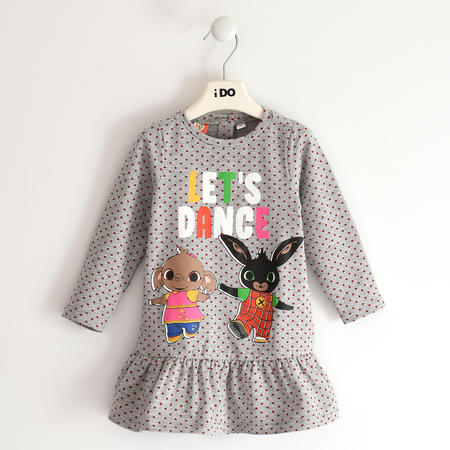 Bing capsule dress for girl from 12 months to 6 years iDO GRIGIO MELANGE-ROSSO-6UH7